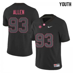 NCAA Youth Alabama Crimson Tide #93 Jonathan Allen Stitched College Nike Authentic Black Football Jersey OK17A41PS